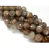 Natural Black Sunstone Round Bead Strands G-O039-20-8mm-1