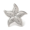 Non-Tarnish 304 Stainless Steel Starfish Open Cuff Rings for Women RJEW-Z053-10P-2
