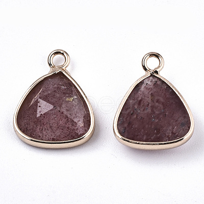Natural Strawberry Quartz Charms G-N326-48C-1