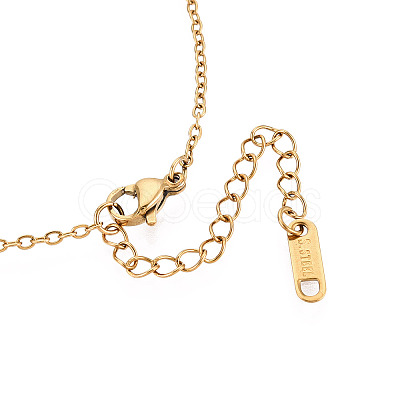 304 Stainless Steel Pendant Necklaces NJEW-T018-57G-1