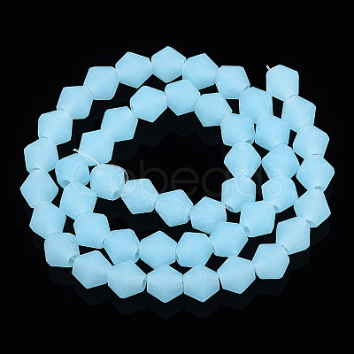 Imitation Jade Frosted Glass Bead Strands EGLA-A039-J6mm-MD03-1