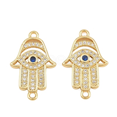 Brass Micro Pave Marine Blue Cubic Zirconia Connector Charms CU-CBAB719-07G-B-1