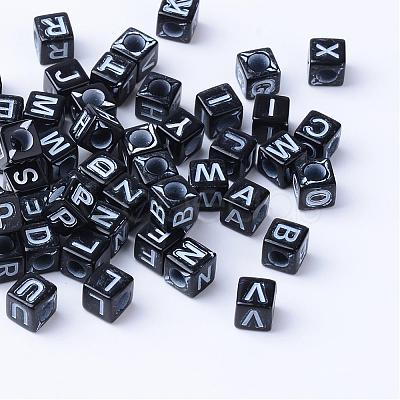 Craft Acrylic Horizontal Hole Letter Beads SACR-S201-12-1
