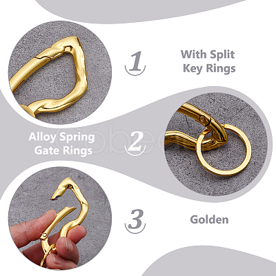 2Pcs Alloy Spring Gate Rings FIND-UN0010-11G-1