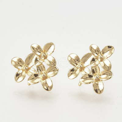 Brass Stud Earring Findings KK-T027-108G-1