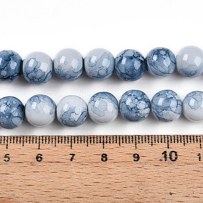 Baking Paint Glass Beads Strands DGLA-N003-10mm-C07-1