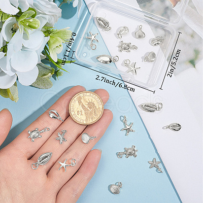 24Pcs 6 Styles Brass Pendants KK-BBC0022-75-1