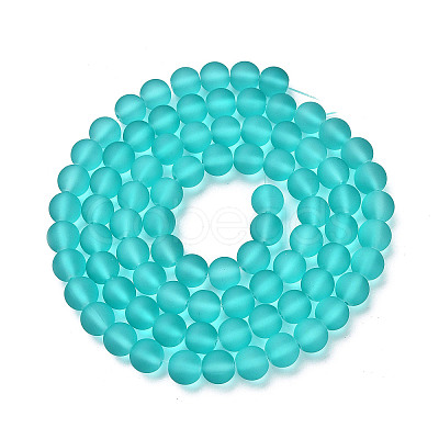 Baking Paint Transparent Glass Bead Strands GLAA-S031-4mm-18-1