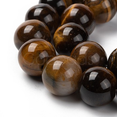 Natural Tiger Eye Round Bead Strands G-R200-14mm-1