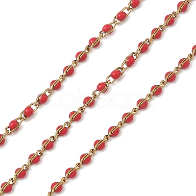 304 Stainless Steel Enamel Twisted Chains STAS-R100-40G-05-1