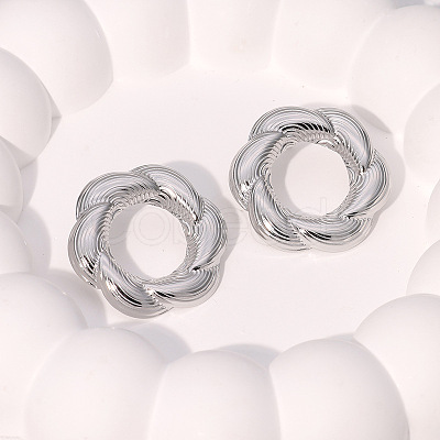 304 Stainless Steel Stud Earrings FS-WG05E3D-02-1