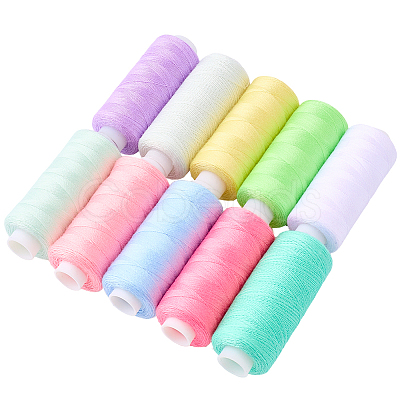 10Pcs 10 Colors Polyester Sewing Thread SENE-CY0001-05E-1
