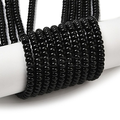 Natural Obsidian Beads Strands X-G-K343-C44-01-1