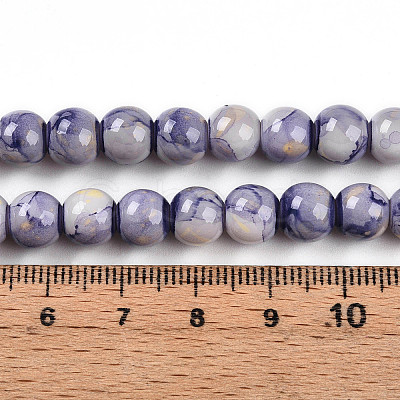 Baking Paint Glass Beads Strands X-DGLA-N003-8mm-C08-1