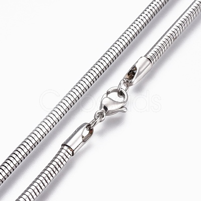 Non-Tarnish 304 Stainless Steel Snake Chain Necklaces X-NJEW-F248-01C-P-1