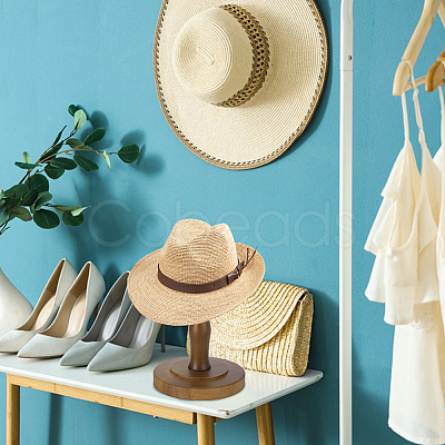 Rubber Wood Dome Shaped Stem Hat Rack ODIS-WH0025-254A-1