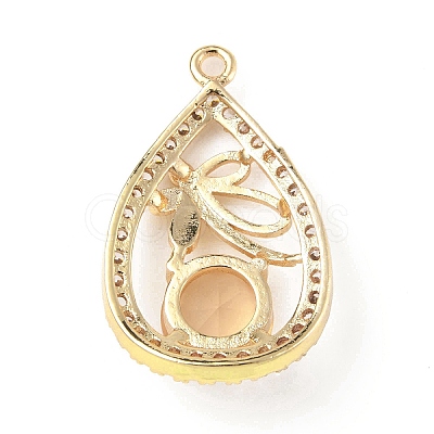 Brass with K9 Glass & Rhinestone Pendants KK-C024-10KCG-02-1