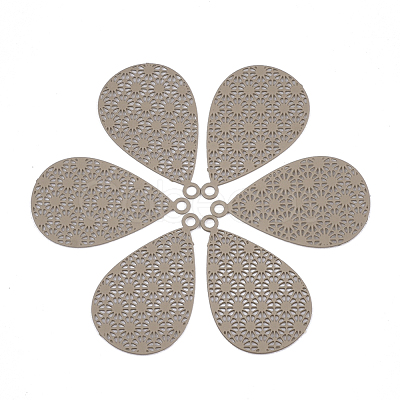 430 Stainless Steel Filigree Pendants X-STAS-S108-25B-07-1