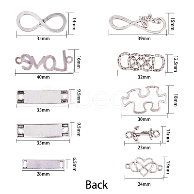 Tibetan Style Alloy Links TIBE-SC0002-07-1