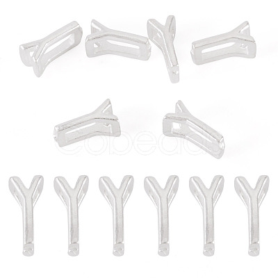 6Pcs 925 Sterling Silver Hollow Initial Beads STER-TA0001-53Y-1