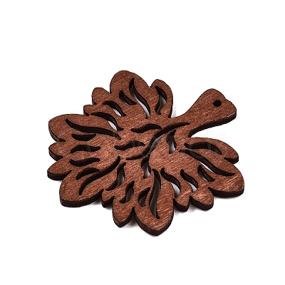 Natural Poplar Wood Pendants WOOD-N016-27B-1