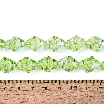 Electroplate Transparent Glass Beads Strands EGLA-N020-03C-1