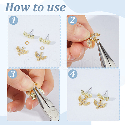 48Pcs Rack Plating Alloy Stud Earring Findings FIND-HS0002-65-1