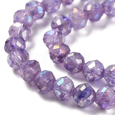 Transparent Electroplate Glass Beads Strands EGLA-F160-02E-1