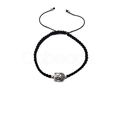 Alloy Buddha Bead Braided Bead Bracelets NI5372-8-1