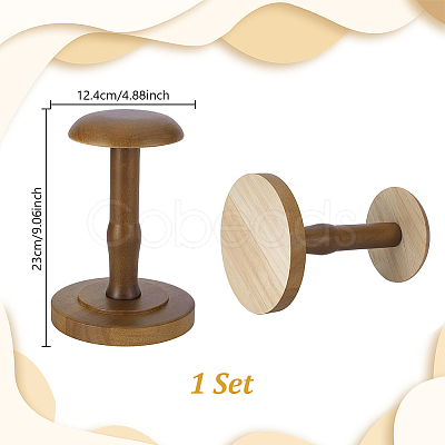 Rubber Wood Dome Shaped Stem Hat Rack ODIS-WH0025-254A-1