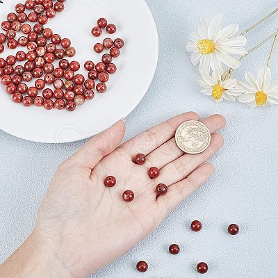 Olycraft Natural Red Jasper Beads Strands G-OC0001-13-1