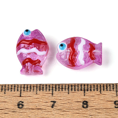 Transparent Glass and Enamel Beads Strands GLAA-T034-01F-1