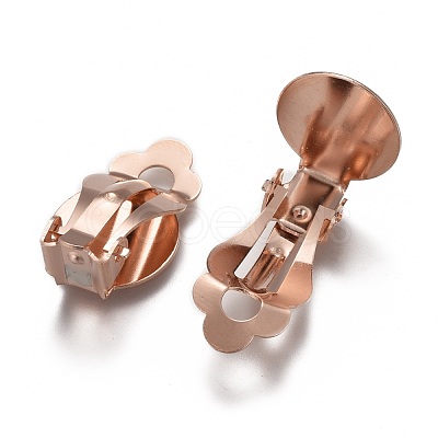 304 Stainless Steel Clip-on Earring Setting STAS-P249-22RG-1