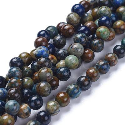 Natural Chrysocolla Beads Strands G-L505-24-6mm-1