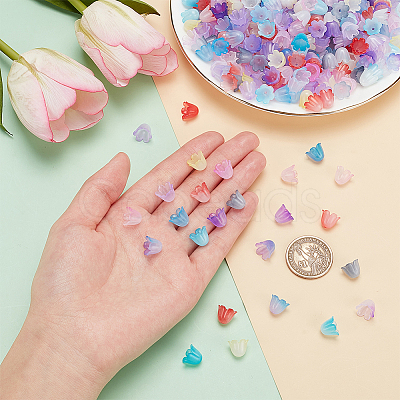 10Colors Two Tone Acrylic Bead Caps MACR-PH0001-71-1