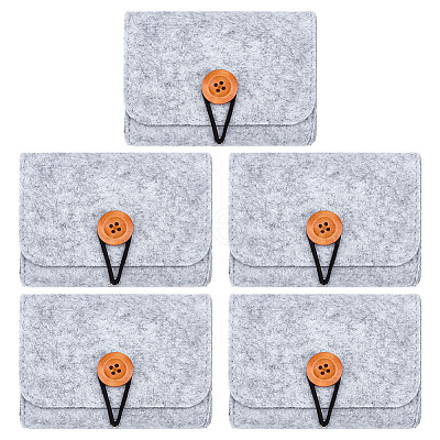 5Pcs Felt Jewelry Storage Bags with Button ABAG-BC0001-71B-1