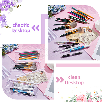 120Pcs A6 Transparent PVC Plastic Zip Top Zipper Seal File Bags ABAG-WA0001-04-1