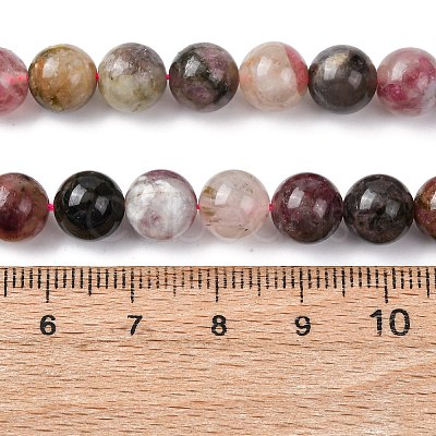 Natural Multicolor Tourmaline Round Bead Strands G-I162-01-8mm-1