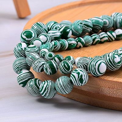 3 Strands 3 Style Synthetic Malachite Beads Strands G-SZ0001-49A-1