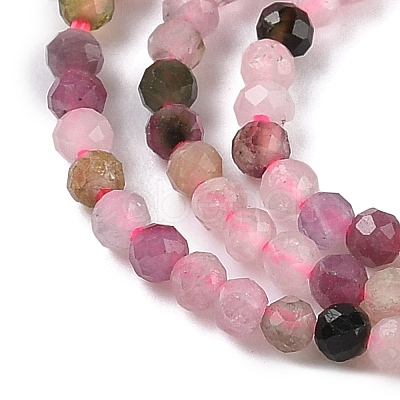 Natural Pink Tourmaline Beads Strands X-G-F596-06-2mm-1