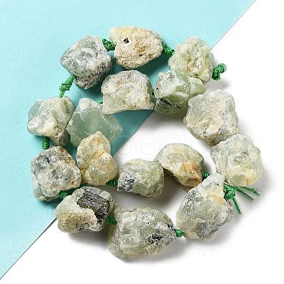 Raw Rough Natural Prehnite Beads Strands G-J388-A06-01-1