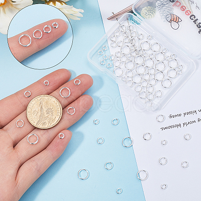 80Pcs 4 Styles Brass Split Rings KK-BBC0014-05-1