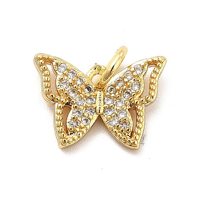Rack Plating Brass Micro Pave Cubic Zirconia Charms LS-KK-K270-35G-1