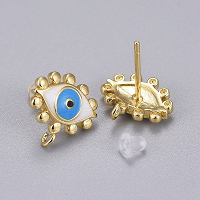 Brass Stud Earring Findings EJEW-K083-10G-1