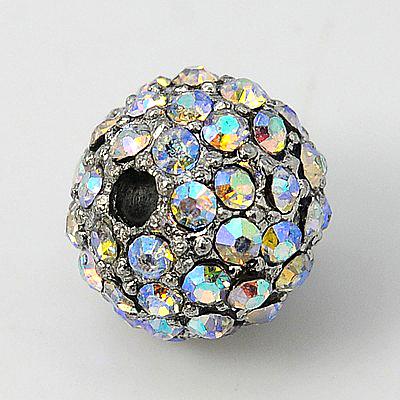 Alloy Rhinestone Beads RB-A034-10mm-A28P-1