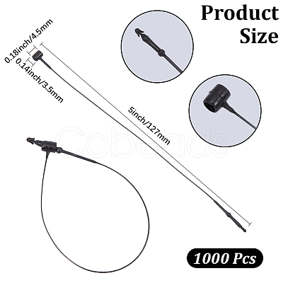 1000Pcs Plastic Snap Lock Hang Tag String CY0001-12-1