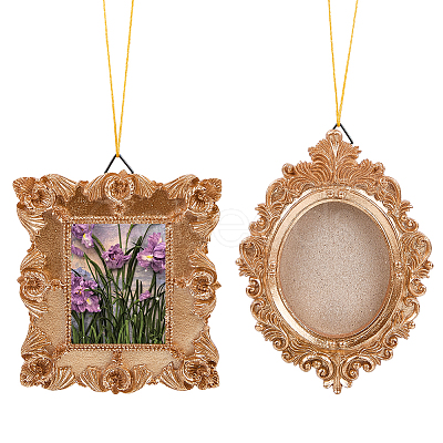 2 Sets 2 Styles Vintage Resin Hanging Photo Frame RESI-SP0001-21B-01-1
