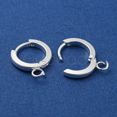 201 Stainless Steel Huggie Hoop Earrings Findings STAS-A167-01F-S-1