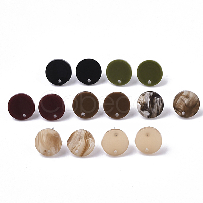 Cellulose Acetate(Resin) Stud Earring Findings KY-R022-018-1