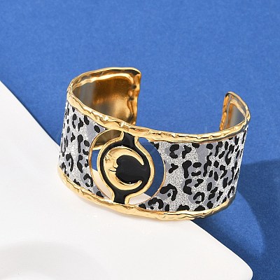 304 Stainless Steel Cuff Bangles for Women LS-BJEW-K285-01A-G-1